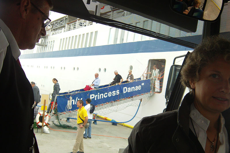 Embarquement sur le Princess Danae 